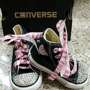 Sparkling Black and White Allstar Hightop